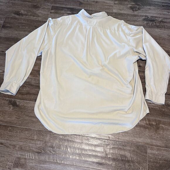Polo Ralph Lauren Long Sleeve Shirt Mens XL Tan Blake Silk Blend Button Pony - Picture 6 of 10